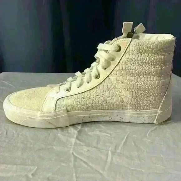 Vans SK8-Hi CAP Glitter Mix White Crocodile Embossed Size 8.0 Men, 9.5 Women - Picture 7 of 12